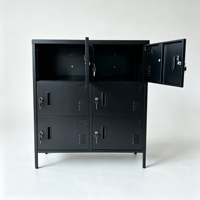 Armoire de rangement métallique à 6 portes avec serrure à clé et portes ventilées pour salle du personnel, fournie par l'usine