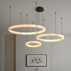Lampadario Moderno in Alabastro Spagnolo Zeal Lighting, Lampade <span class=keywords><strong>a</strong></span> <span class=keywords><strong>Sospensione</strong></span> Minimaliste ad Anello Naturale <span class=keywords><strong>per</strong></span> <span class=keywords><strong>Soggiorno</strong></span> - Product Image 1
