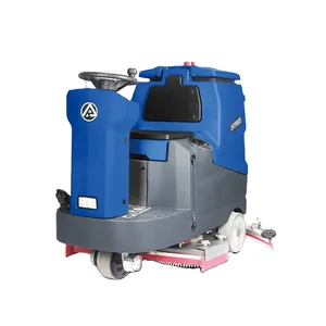 Nuevo fregador de piso paseo en el piso barredora conducción eléctrica mini máquina de limpieza de piso fregador con CE