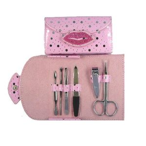 Premium Stripe Pink Color Grooming Girls Lady Design Beauty Nail Art Polish Remover Clipper Tools Kit - Product Image 5