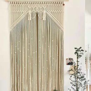 Décoration d'intérieur salon tenture <span class=keywords><strong>murale</strong></span> grande taille <span class=keywords><strong>tapisserie</strong></span> en macramé <span class=keywords><strong>pour</strong></span> rideau - Product Image 2