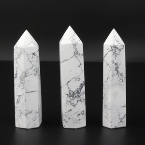 หินคริสตัลฮาวไลท์สีขาวทรงหกเหลี่ยมขัดเงาสำหรับตกแต่ง ขายส่ง - Product Image 1