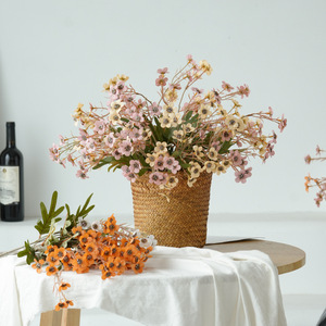 <b>Artificial</b> Daisy <b>Bouquet</b> Silk Flower Champagne White Orange Pink Home Decoration Wedding Photo Prop Spring Outdoor Use - Product Image 3