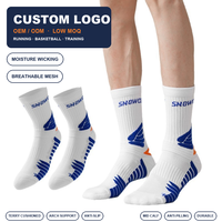 Chaussettes de course mi-mollet en tissu éponge avec logo personnalisé, anti-humidité, respirantes, anti-boulochage, antidérapantes, durables, pour le basketball