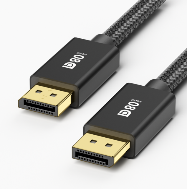 16K DP 2.1 High Speed 96Gbps Braided Cable 16K 120Hz UHD HDR Compatible for Laptop TV PS5 Switch