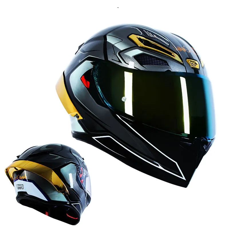 OEM DOT Full Face Motorcycle Helmets Double Visor Casco De Moto With Large Tail Pinlock Motorcycle Helmet motorcycle