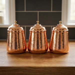 Tarros de Almacenamiento de Cocina de Cobre Hechos a Mano – Recipientes Decorativos con Tapa para Especias, Té, Café, Azúcar y Productos Secos - Product Image 6