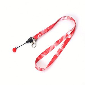 Porte-stylo en nylon imprimé avec logo personnalisé, cordon avec anneau en silicone caoutchouté - Product Image 1