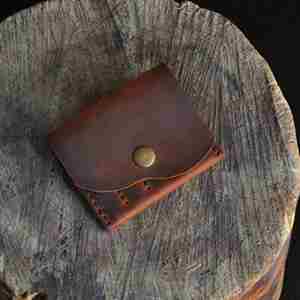 Handmade Genuine Leather Mini Sewing <b>Needle</b> <b>Case</b> with Button Closure Durable Portable <b>Needle</b> Protective Pouch Promotional Gift - Product Image 2