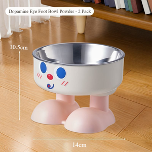 क्रॉस-बॉर्डर बड़ी आंख स्माइली कार्टून पालतू कटोरे उच्च-फुट गर्दन की सुरक्षा गैर-पर्ची विरोधी-ओवरटर्न टू-इन-वन डॉग कैट डिश आसान साफ - Product Image 4