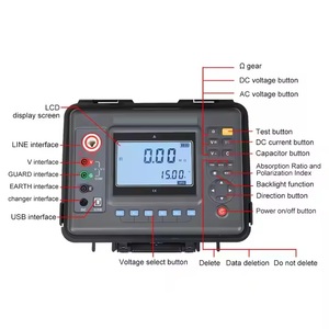 Testeur de résistance d'isolement portable numérique 15 kV, Mégohmmètre numérique 50T Ohm 15 kV - Product Image 6