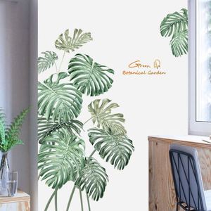 Autocollants muraux en vinyle DIY en forme de feuilles vertes pour chambre à coucher, salon, salle à manger, cuisine, chambre d'enfants, décorations murales pour portes et décoration intérieure - Product Image 1