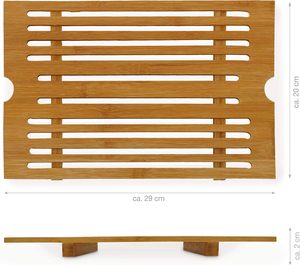 Tabla para cortar pan de bambú + Recolector de migas extraíble, Marrón - Product Image 5