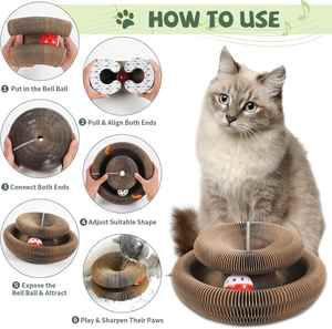 <b>Interactive</b> Magic Foldable Accordion Scratcher Durable Paper Material Bell Ball Set <b>Interactive</b> Magic Organ <b>Cat</b> Smart <b>Cat</b> Ball - Product Image 5