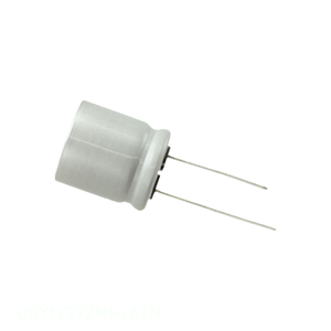 Condensador de canal del fabricante 2700 uF CAP ALUM 2700UF 20% 35V RADIAL UBY1V272MHL6TN de montaje a través de orificio - Product Image 1