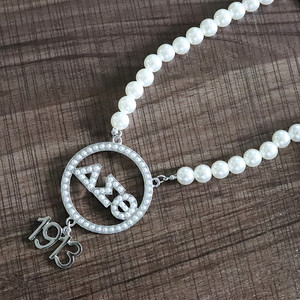 Cadena de perlas de imitación para mujer, accesorio de fiesta, símbolo de organización, número 1913, collares del <span class=keywords><strong>Delta</strong></span> griego, joyería - Product Image 6
