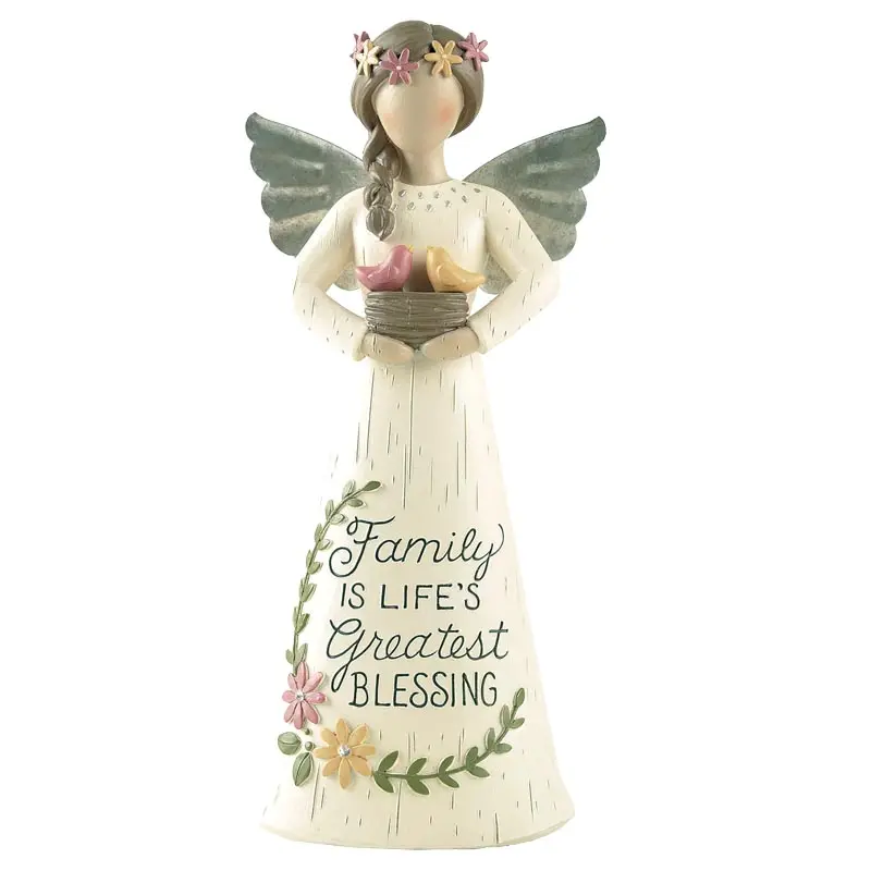 Resin Statue Family Is Life'S Greatest Blessing Angel Resin Fairy 9.5*6*20.5cm
