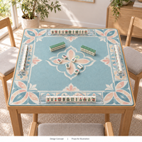 Tapis de Mahjong Premium Yugaland en Caoutchouc Anti-Bruit, Anti-Salissure, Antidérapant et Lavable 800x800mm 3mm pour Coin de Jeu de Cartes