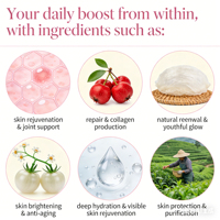Collagène Marin Hydrolysé Liquide Type I, Boisson au Collagène, Acide Hyaluronique, Vitamine C, Biotine, Collagène de Poisson, Éclaircissant pour la Peau
