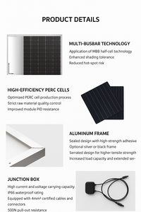 Sunplus bifacial แผงโซลาร์เซลล์550W/600W N-Type monocrystalline ซิลิคอน hjt เทคโนโลยี182มม. กระจกประสิทธิภาพ20% ยั่งยืน - Product Image 4