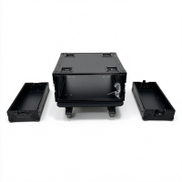 Kotak Rakit Tipe Amerika OEM 4U untuk Amplifier Kurang dari 45cm dengan 4 Roda Berpengereman 4'' dan 4 Alur Tersembunyi
