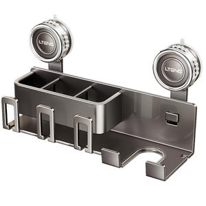 Lteng – support de rangement mural pour salle de bain, 50x30cm, porte-brosse à dents à ventouse avec support pour sèche-cheveux pour lavabo - Product Image 4