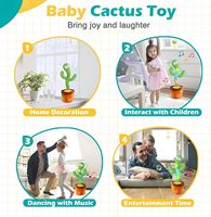 Jouet cactus dansant unisexe pour bébé, jouet éducatif pour enfants, imitation et conversation