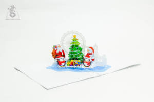 Carte de Noël Pop Up 3D personnalisée Artisanat Cartes de vœux en papier vietnamien pour les vacances Vente en gros - Product Image 3