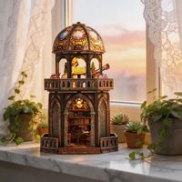 Modèle de puzzle 3D en bois à assembler : Observatoire DIY Hut, étagère architecturale, jouet de construction, cadeau d'anniversaire