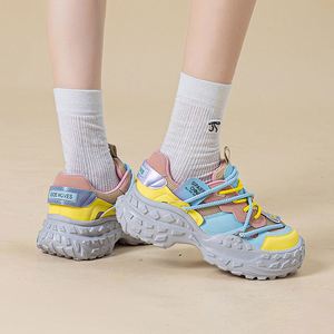 Baskets Chunky Femme en Cuir Véritable Printemps-Été 2026, Motif de Semelle Tendance Viral sur Internet - Product Image 6