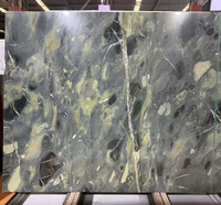 Dalle de marbre vert paon de Chine - Marbre naturel vert foncé avec des veines blanches pour comptoir, mur et sol, poli