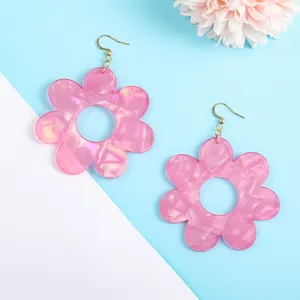 Pink Drop Earrings For Women Girls Cowboy Hats Heart Flower Dangle Earring Gifts For Valentine's Day Wife Girlfriend Her