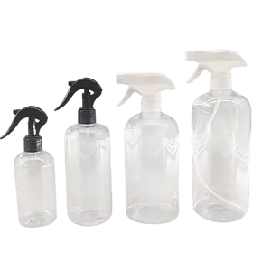 Custom cheap empty plastic Spray Bottles with trigger spray nozzle for cleaning solutions