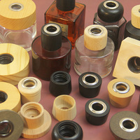 Tapa de Madera de Fresno para Botellas de Perfume, Diseño Cuadrado para Bebidas, 28 Dientes, sin Fuego, para Aromaterapia