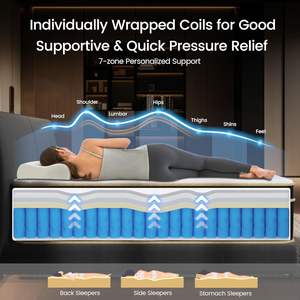 Colchón Ortopédico Híbrido, Espuma Viscoelástica Cómoda, Refrigerante, de Lujo, para Hotel, <span class=keywords><strong>Hospital</strong></span>, Escuela, Tamaño Personalizable, Muebles para Dormitorio y Hogar - Product Image 6