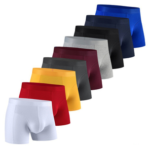 Nuovo Design personalizzato basso Moq da uomo mutandine sportive da uomo a gamba lunga Boxer cotone biancheria intima di alta qualità Open Front lungo Boxer da uomo - Product Image 1