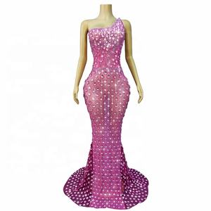 ชุดราตรีทรงบอลกาวน์ยาวกรุยกรายประดับคริสตัลระยิบระยับคุณภาพสูง สำหรับงานปาร์ตี้ งานพรอม หรืองานพรมแดงสุดหรู - Product Image 1