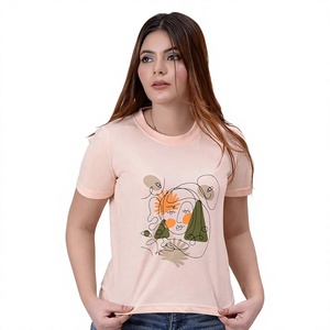 Camiseta de Moda para Mujer con Estampado Gráfico, Diseño Personalizado, Manga Corta, Algodón Jersey, Informal, Proveedor Mayorista OEM ODM - Product Image 1