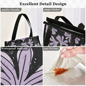 Custom Tribe Hawaiian Naupaka Print High Quality Portable Lunch Cooler Bag Velcro Close Insulated Lunch Bags With Aluminum Film - Product Image 3