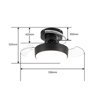 Mini ventilador de techo LED de bajo ruido de 22 pulgadas con motor DC inteligente moderno para dormitorio de la mejor calidad con control remoto de luz