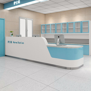 Mobilier d'hôpital Bureau de réception personnalisé Bureau de réception d'hôpital Comptoir de travail de grand poste d'infirmière - Product Image 5