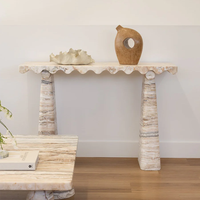 Meubles KUMUSI Table console en marbre naturel Wabi-Sabi pour salon Couleur personnalisée