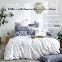 Ensemble de literie 100% coton, ensemble de draps imprimés personnalisés, ensemble de housse de couette en gros
