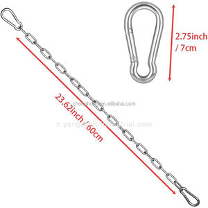 Chaîne robuste en acier inoxydable 304 pour hamac et chaise suspendue, chaîne de balançoire de véranda de 23 pouces avec mousquetons - Product Image 3