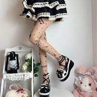 WJN Chaussettes décontractées fines pour femmes, montantes au-dessus du genou, à pois et imprimés étoiles, respirantes, séchage rapide, en polyester, tricot simple