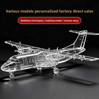 Modèle de cabine d'avion de simulation A380 en cristal personnalisé - Technique de polissage et de rectification à haute transmission lumineuse personnalisable