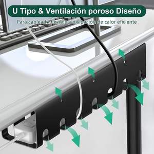 Plateau De Gestion De Câbles Revêtu De Poudre En Acier Au Carbone Oududianzi Capacité De 5kg Support De Bureau Pour La Maison/Bureau-Noir - Product Image 3