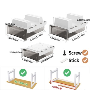 Nouveau 2025 AY Boîte de rangement sous bureau auto-adhésive, tiroir organisateur coulissant dissimulé pour bureau - Product Image 2