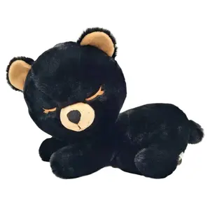 Stuffed Bears Wholesale Custom Fashion Hot Sale High Quality OEM/ODM Cute Soft Stuffed Toy 13 Inch Plush Toy Sleepy Black Bear