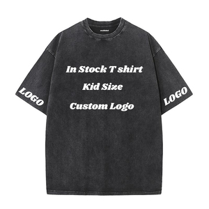 T-shirt vintage personnalisé pour enfants <span class=keywords><strong>taille</strong></span> <span class=keywords><strong>110</strong></span>-150 <span class=keywords><strong>cm</strong></span> coton de haute qualité t-shirt à épaules tombantes usine - Product Image 1